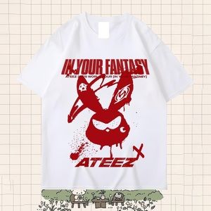 Ateez 2025 World Tour In Fantasy Shirt White Shirt
